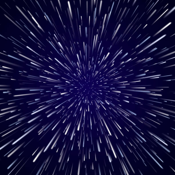 istock Abstract vector background with Star Warp or Hyperspace Travel. Blue Space Concept of moving stars lights. 937376388