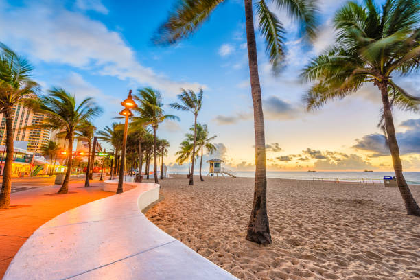 Ft. Lauderdale Beach, Florida, USA Ft. Lauderdale Beach, Florida, USA at Las Olas Blvd. boulevard photos stock pictures, royalty-free photos & images