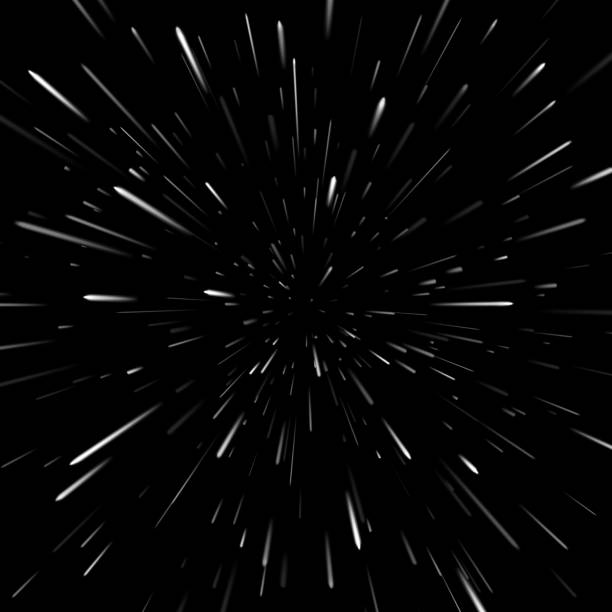 Vector abstract background with Star Warp or Hyperspace. Light of moving stars. Vector abstract background with Open Space Star Warp or Hyperspace Travel zoom effect stock illustrations
