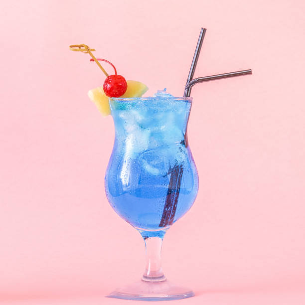 istock Blue Curacao cocktail decorated with fruit 937387880