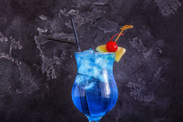istock Blue Curacao cocktail decorated with fruit 937388092
