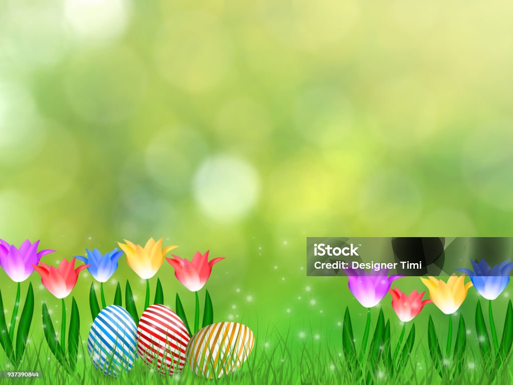 Easter Spring Time Easter Springtime Background Stock Illustration - Download Image Now ...