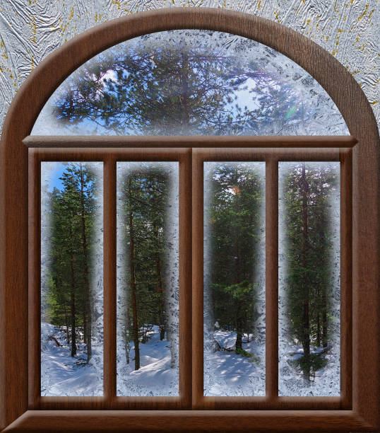 istock view through a frozen landscape window 937404156