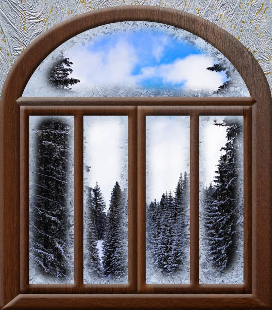 istock view through a frozen landscape window 937404180