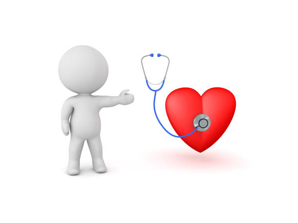 istock 3D Character showing stethoscope checking up heart 937410920