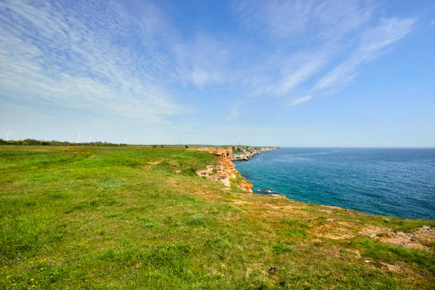 Rocky Black Sea coast near Tulenovo village, Bulgaria. Balkans, Eastern Europe.