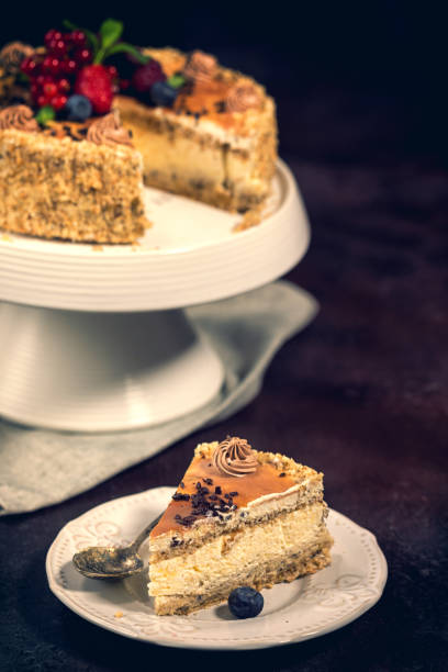 istock Chocolate Caramel Cake With Fresh Berry Fruits 937412742