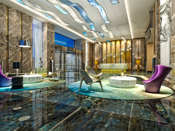 istock 3d render of luxury hotel lobby 937433348