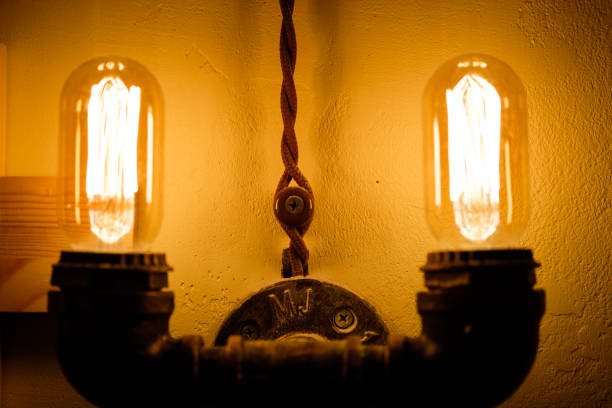 istock Incandescent spiral retro vintage warm lamp edison 937435652