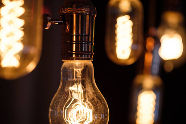 istock Incandescent spiral retro vintage warm lamp edison 937439640