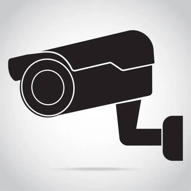 Vector illustration of Security CCTV camera watch icon illustration