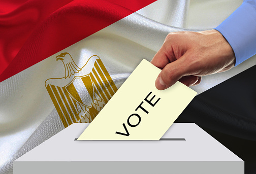 Man voting on elections in Egypt