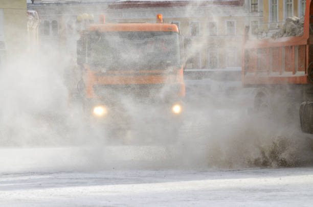 istock Snow-removal vehicles on the streets. 937472438