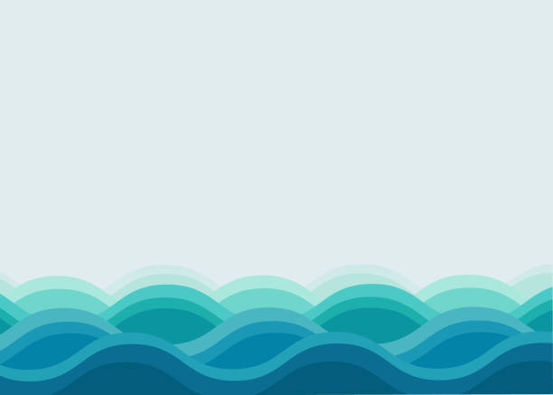 wave ocean background Water ocean wave background , Blue color background , Vector illustration pond illustrations stock illustrations