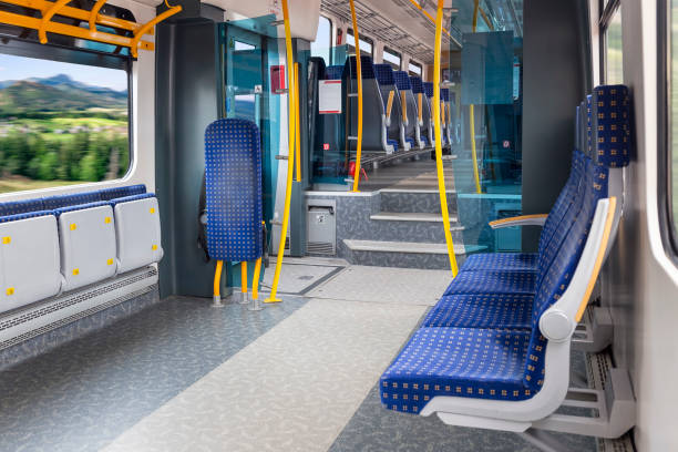 istock The interior of a modern suburb train 937510572