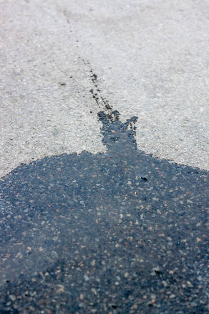 istock Puddle of water on sidewalk 937522946