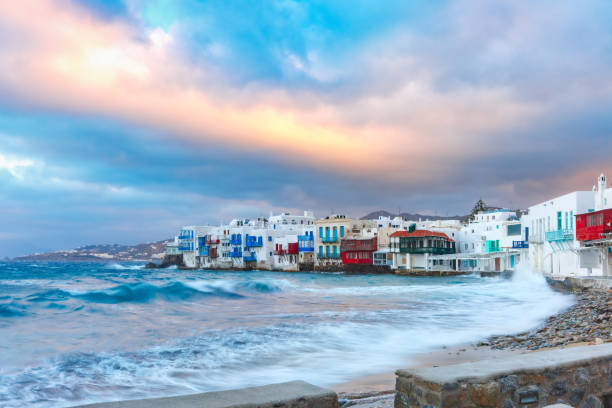 istock Little Venice at sunset on island Mykonos, Greece 937536504