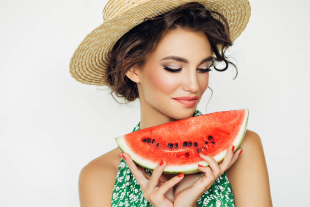 istock Woman with water melon 937539426