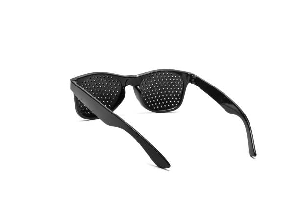 istock Pin hole sunglasses. Anti Myopia Glasses for vision correction 937539454