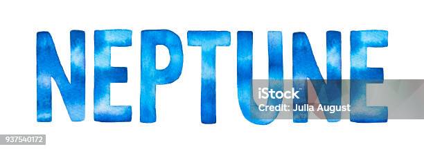 Neptuno Letras Ilustración de Neptuno La Palabra Escritura De Acuarela y más Vectores ...