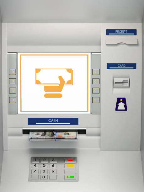 istock ATm machine with banknotes in the money slot 937547538