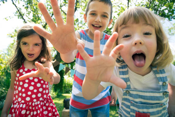 istock Group of crazy little children 937556562