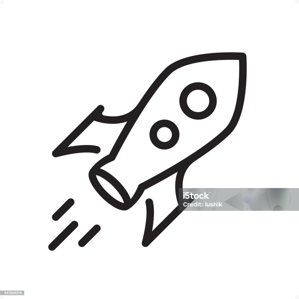 Space Rocket - Outline Icon - Pixel Perfect Space Rocket — Professional outline black and white vector icon.
Pixel Perfect Principle - icon designed in 64x64 pixel grid, outline stroke 2 px.

Complete Outline BW board — https://www.istockphoto.com/collaboration/boards/74OULCFeYkmRh_V_l8wKCg Icon Symbol stock vector