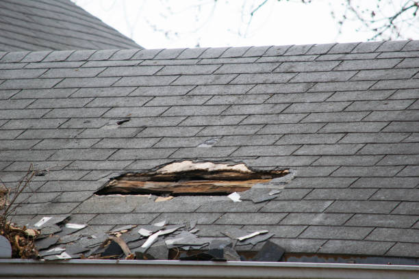 Damaged and old roofing shingles on a house Roof of a residential house showing damage, multiple layers of shingles, missing shingles damaged stock pictures, royalty-free photos & images