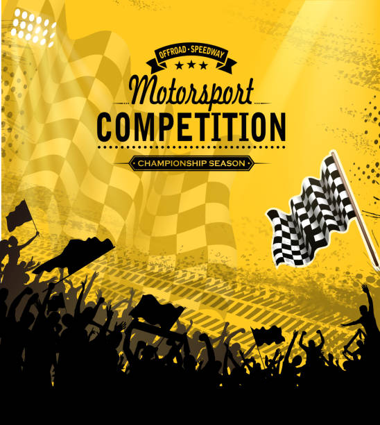 sportów motorowych - checkered flag auto racing flag sports race stock illustrations