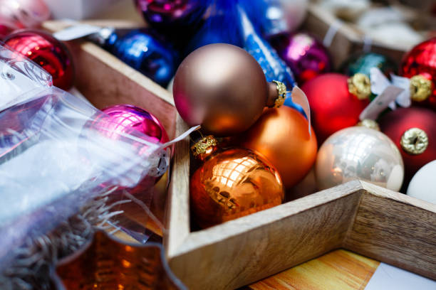 istock Christmas decor balls in a wooden star 937567718