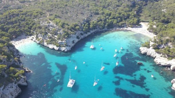 istock Aerial view of a stunning beach in Menorca 937587438