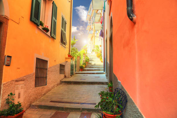 Italy, Riomaggiore colorful streets