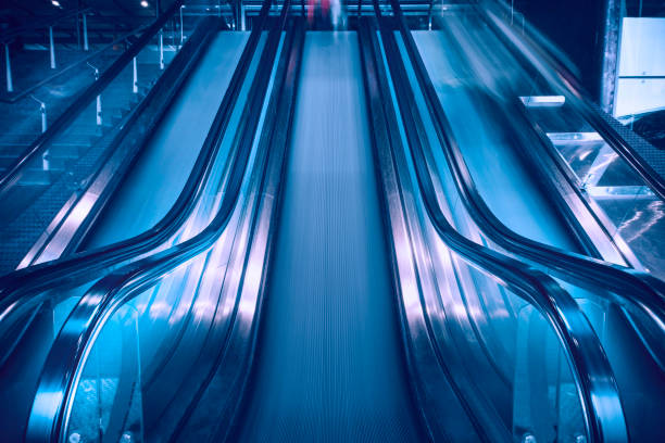 View of a Public Escalator in Motion