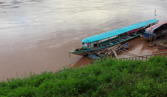 Boat in the river for transporting passengers.