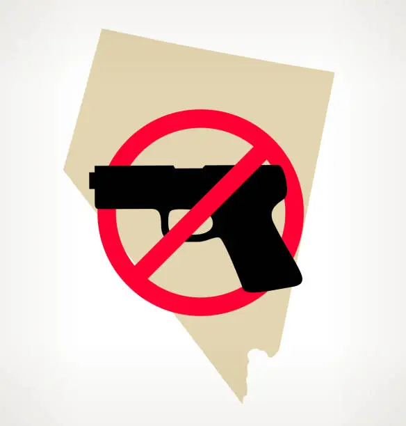 Vector illustration of Nevada No Gun Violence Vector Poster