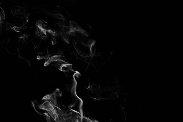 istock Smoke the white incense on a black background. darkness concept 937651248