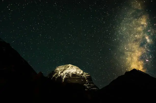 the stars and galaxies by the mt.Kailash