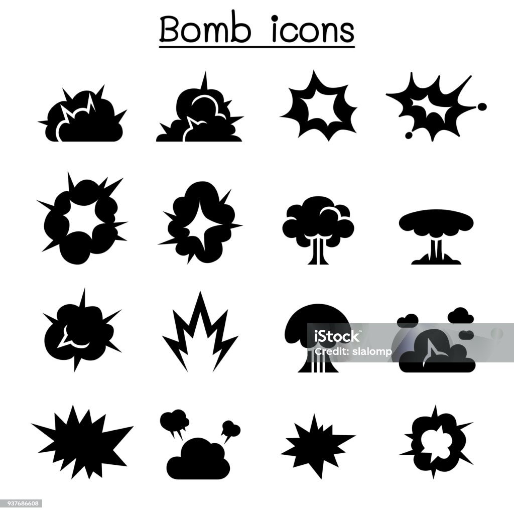 Bomb & Explosion icon set vector illustration graphic design Icon Symbol stock vector