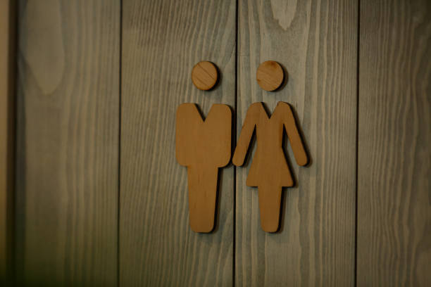 istock modern public toilet sign on the cement wall 937689544