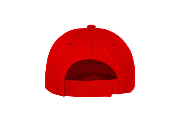 istock Baseball cap color red close-up of back view 937689548