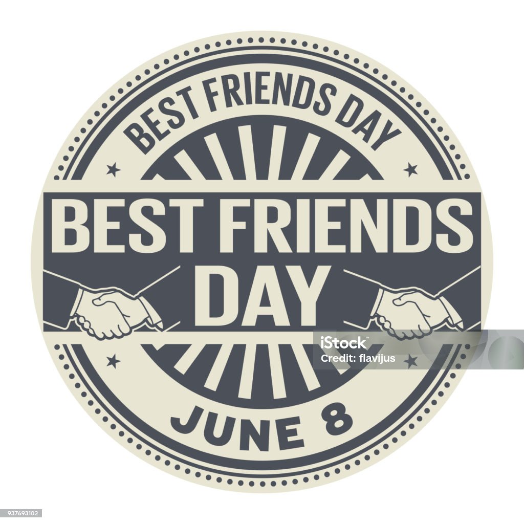 Best Friends Day Stamp Stock Illustration - Download Image Now ...