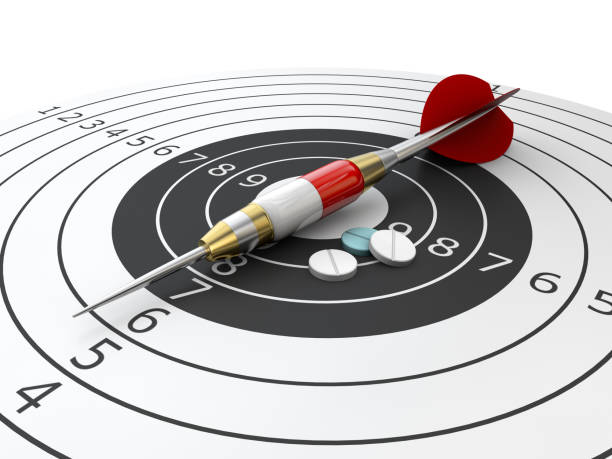 istock Close up dart arrow with red pill, treatment concept, Isolated on white background 3d Illustration 937697548