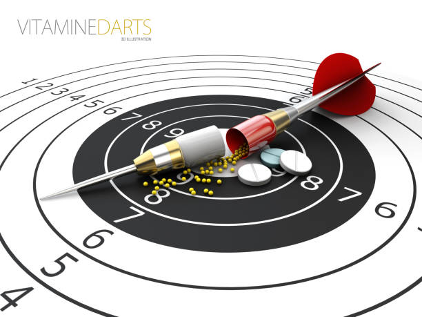 istock Close up dart arrow with red pill, treatment concept, Isolated on white background 3d Illustration 937697582