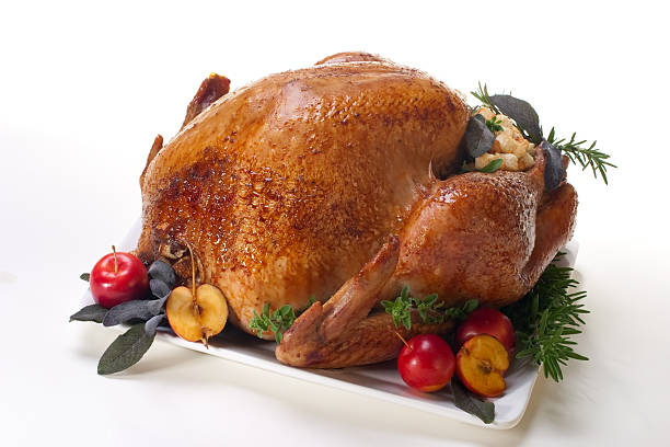istock Holiday turkey on white 93770173