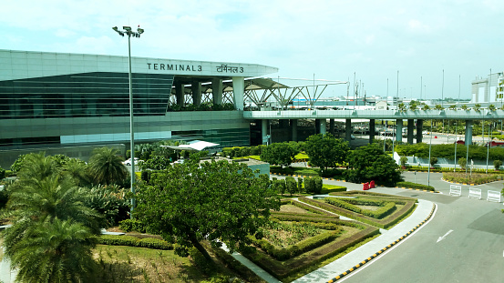 New Delhi, India- March, 2018: T3 Terminal of Indira Gandhi International airport in New Delhi, India. This airport is the largest airport of India, which was constructed in 2010.