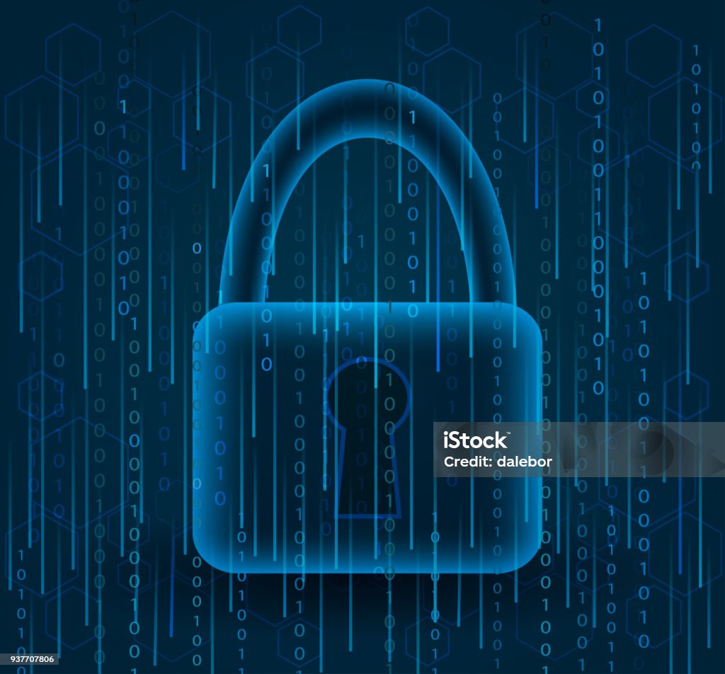 Padlock And Binary Code Stock Illustration - Download Image Now ...