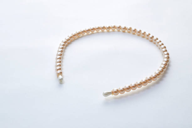istock Head band with big white pearls isolated on white background 937712320