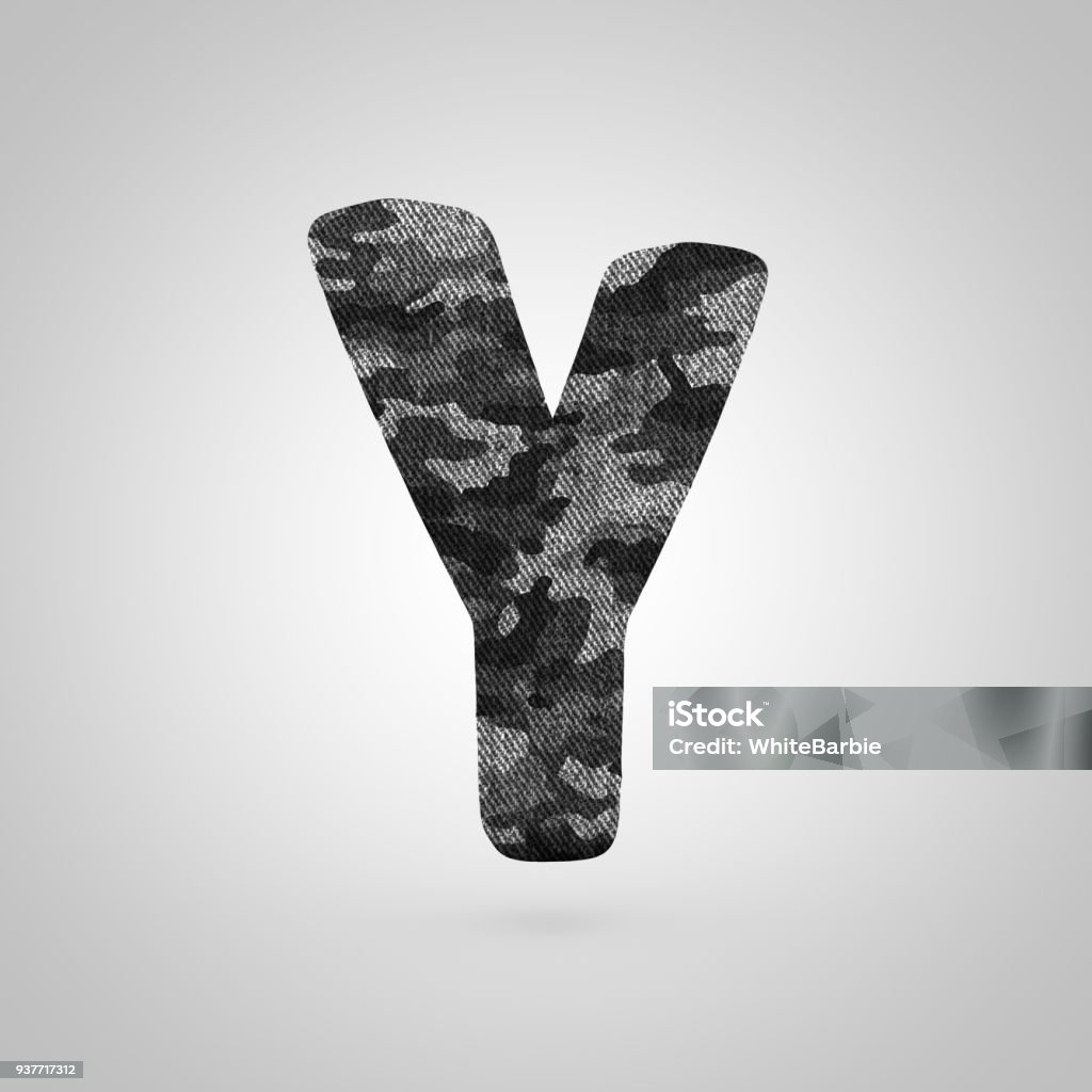 Lettera Y maiuscola con texture mimetica isolata su sfondo bianco. - Foto stock royalty-free di Alfabeto Lettera Y maiuscola con texture mimetica isolata su sfondo bianco. - Foto stock royalty-free di Alfabeto