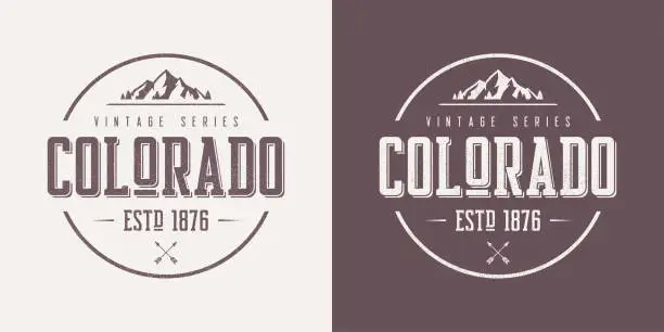 Vector illustration of Colorado state textured vintage vector t-shirt and apparel design, typography, print, symbol, poster.