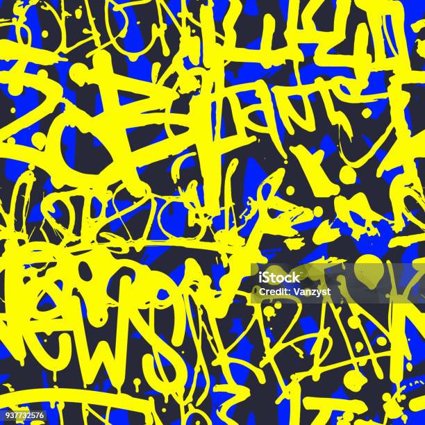 Graphity Pattern T Vector Graffiti Seamless Pattern With Abstract Colorful Bright T Stock ...